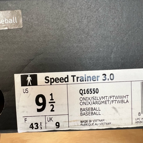 adidas Men's Speed Trainer 3, Onix/Metallic Silver/White Men’s 9.5 - Picture 9 of 9